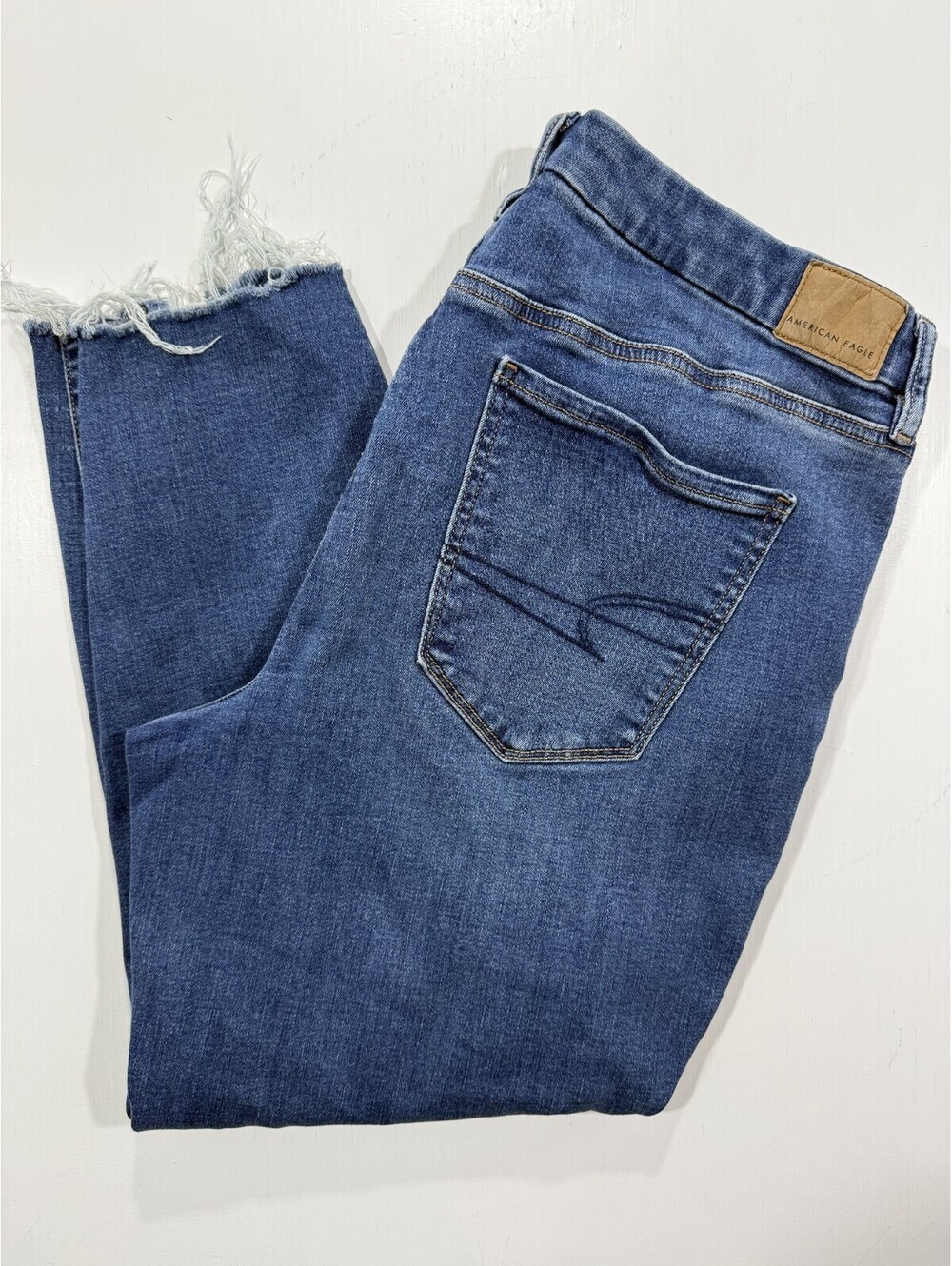 American Eagle Curvy High-Rise Jegging Crop Womens 14 Short Blue Jeans - Picture 2 of 10